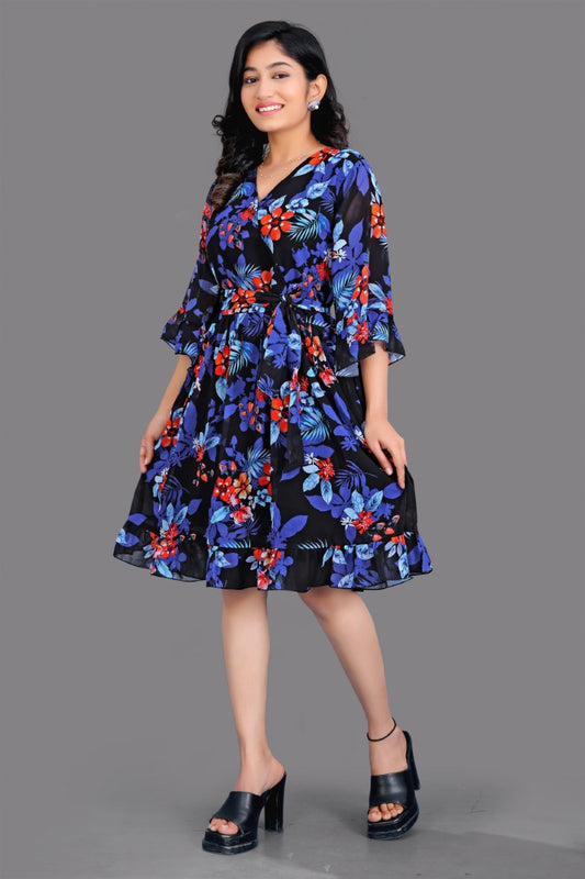 Floral Printed Fit & Flare Dress