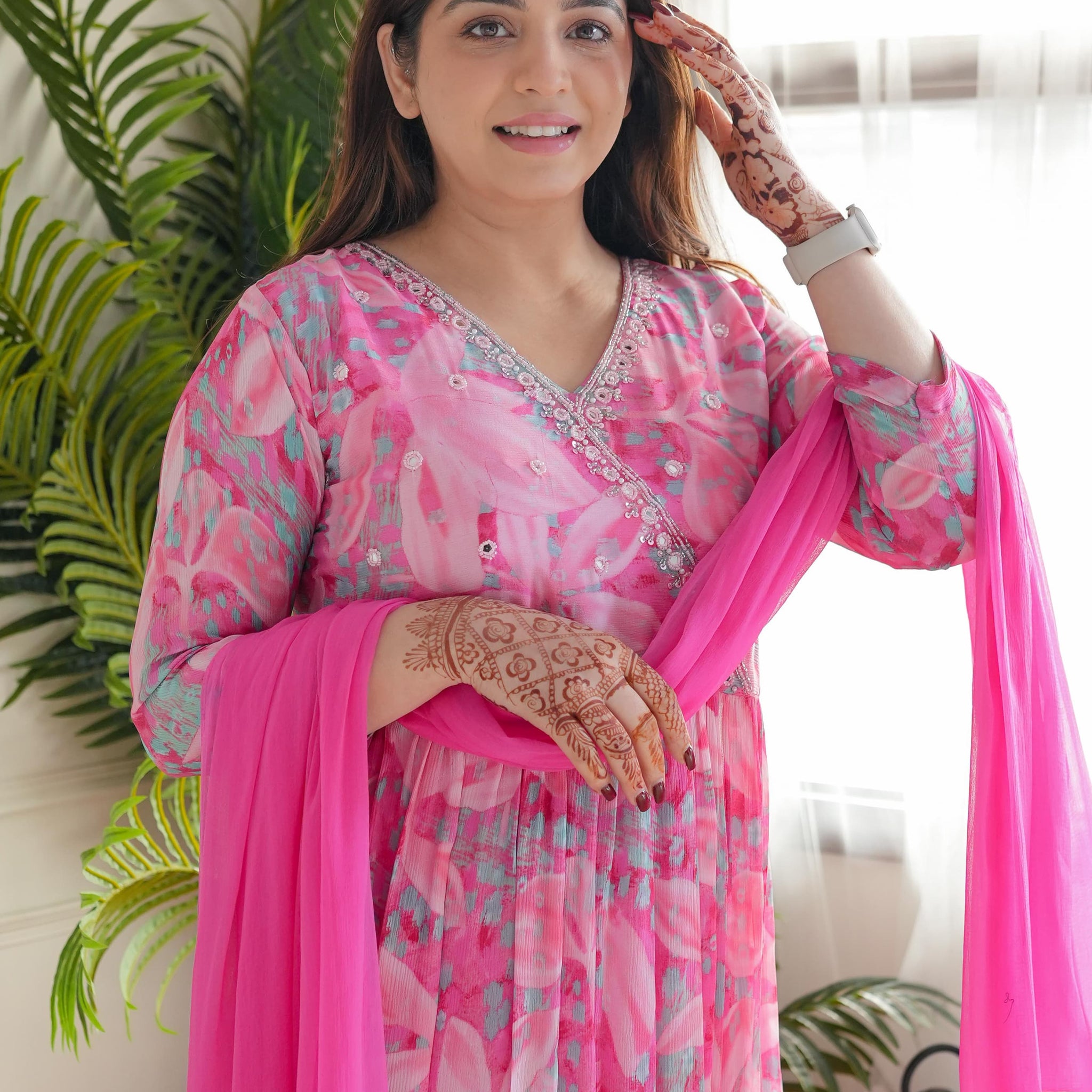 Pink Rayon Straight Kurta Sets