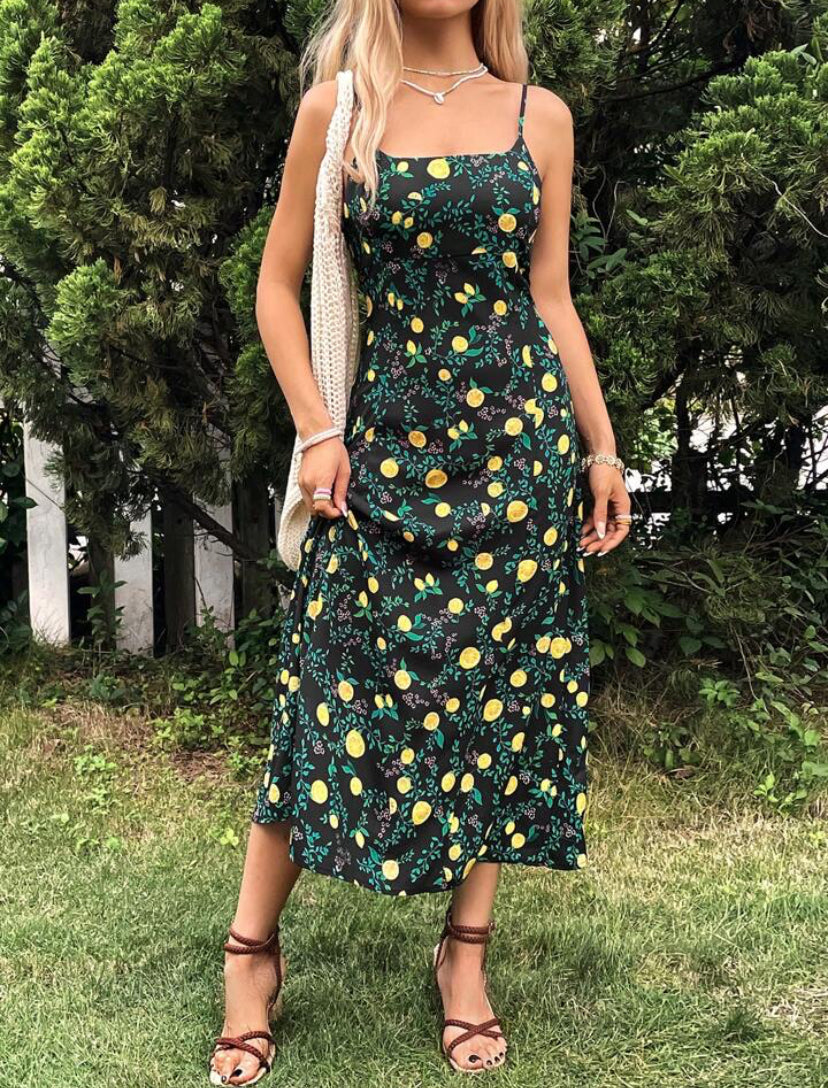 Full Printed Camisole Maxi Dress