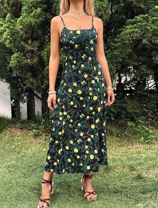 Full Printed Camisole Maxi Dress