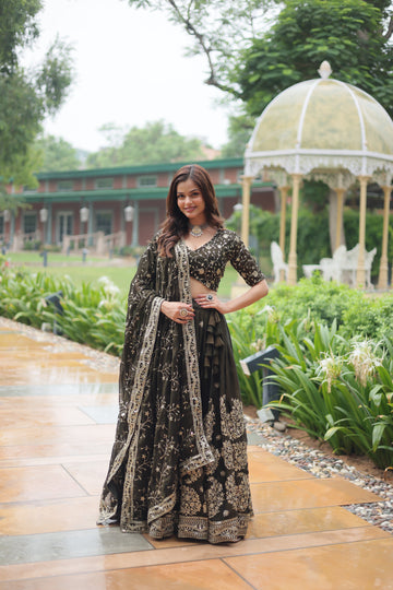 Designer Lehenga collection Made with  Rangoli Silk With Sequins And thread Embroidered work Lehenga Choli with Dupatta