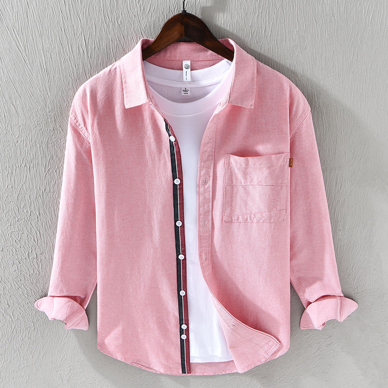 Pink Layered Contrast Stripe Buttoned Shirt