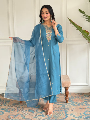 Rama Viscose blend  Embroidered Straight Kurta Sets