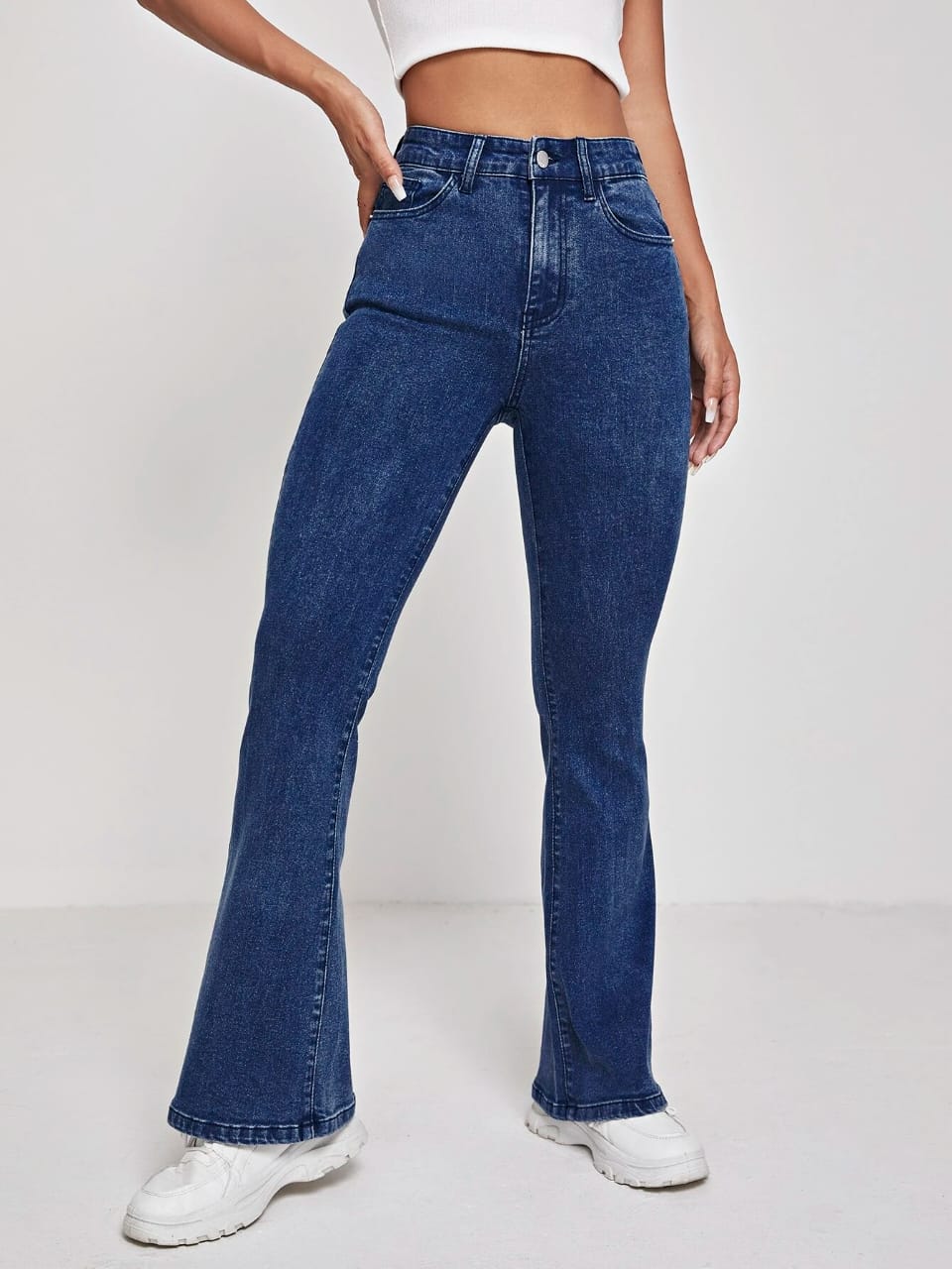 Women Light-Wash Flared Jeans